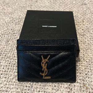 YSL Black Leather Card Holder